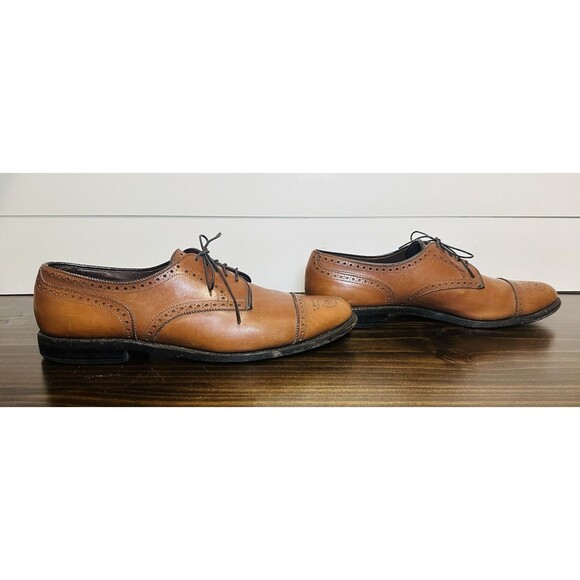 ALLEN EDMONDS Sanford Brogue Oxford Brown Cap Toe Dress Shoes Men's 12 AA - Picture 4 of 13